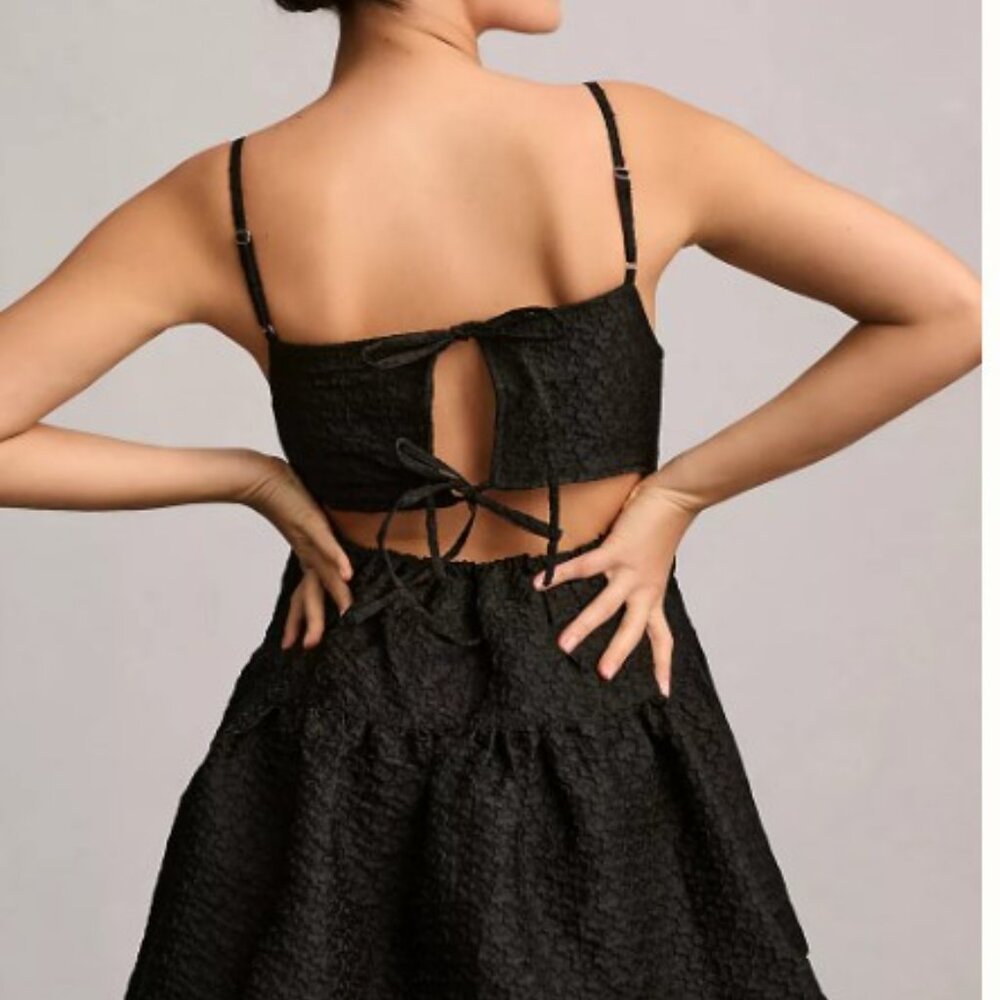Aureta x Anthropologie Square-Neck Bubble-Hem Mini Dress - Picture 2 of 6